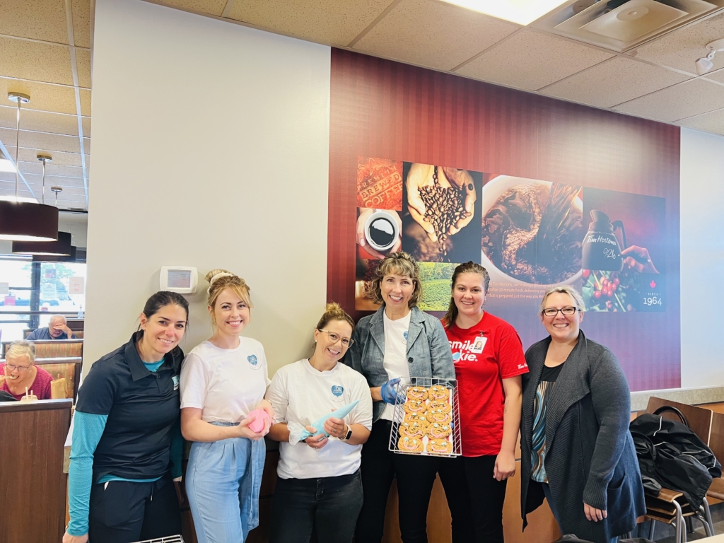 Team photo in Tim Hortons